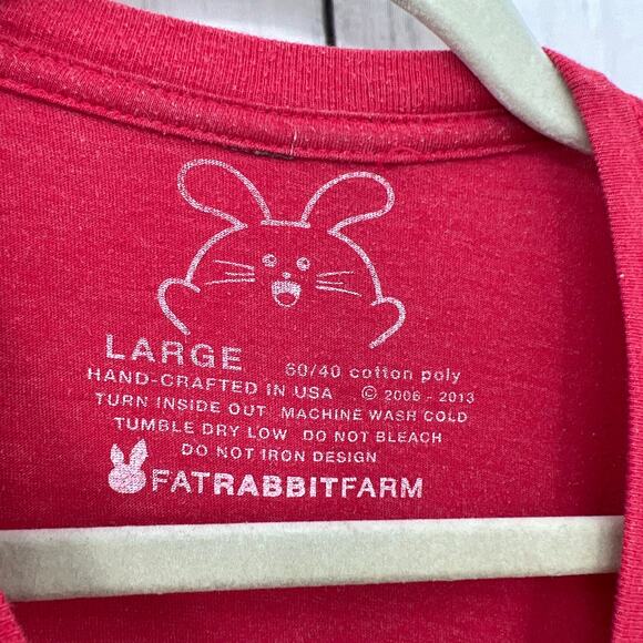 Fat Rabbit Farm LARGE Coral Red Comic-Con Flash Speedster Babee Tee T-Shirt - Picture 4 of 4